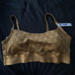 PINK Victoria's Secret Brown Sports Bra Seamless Design
